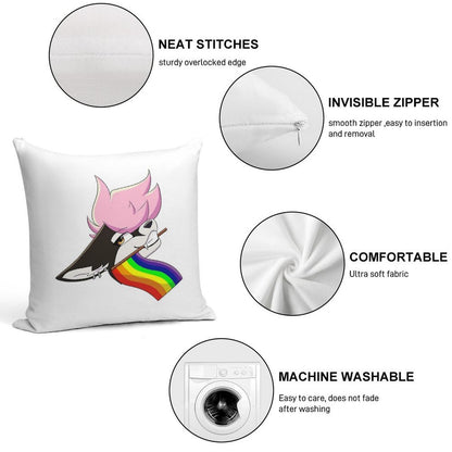 Gay Pride Furry Soft Fade-Resistant Throw Pillow