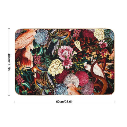 Flowers And Animals Pattern II  Anti-Trip Bath Mat