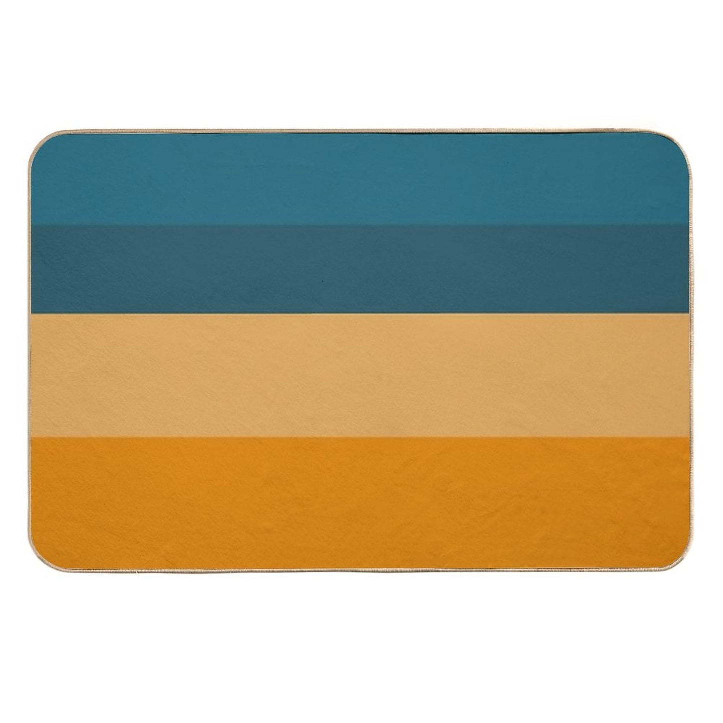 Blue to Orange Minimalist Color Block Stripes Pattern  Pet-Safe Bath Mat