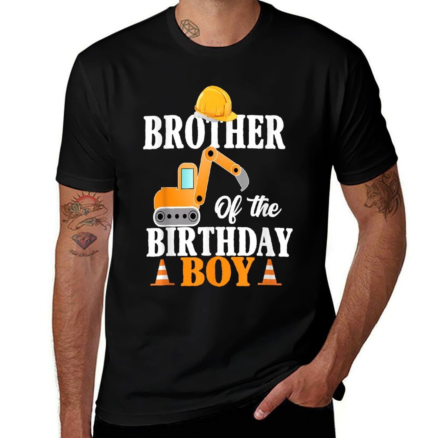Construction Birthday Party Brother of The Birthday Boy  Stretchy T-Shirt