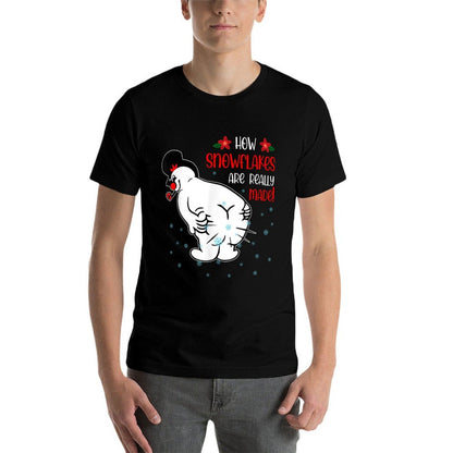 Funny Snowman How Snowflake Are Really Made Christmas Cutome  Ribbed Collar T-Shirt