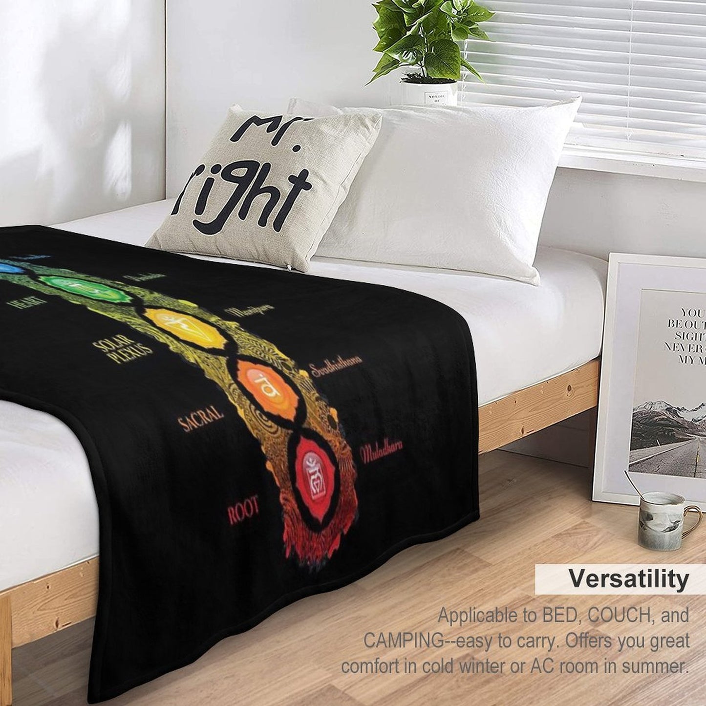 7 Chakra Symbols & Names - 62 VTBBG Shrink-resistant Throw Blanket