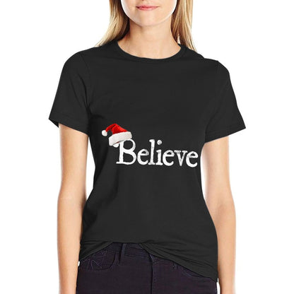 Believe - I Believe In Santa Claus Christmas  High-quality Stitching T-Shirt