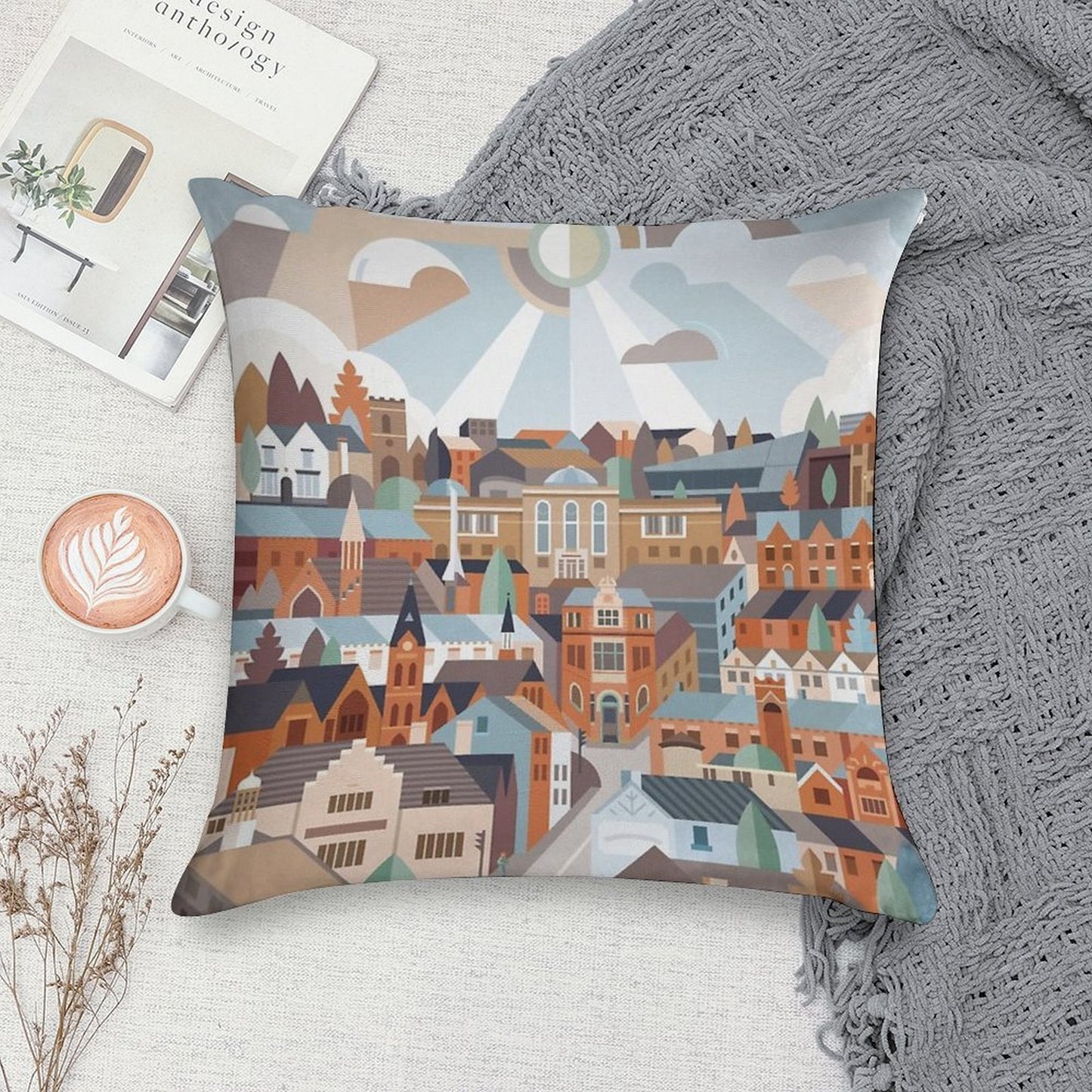 Harborne Soft Short Plush Fabric Throw Pillow