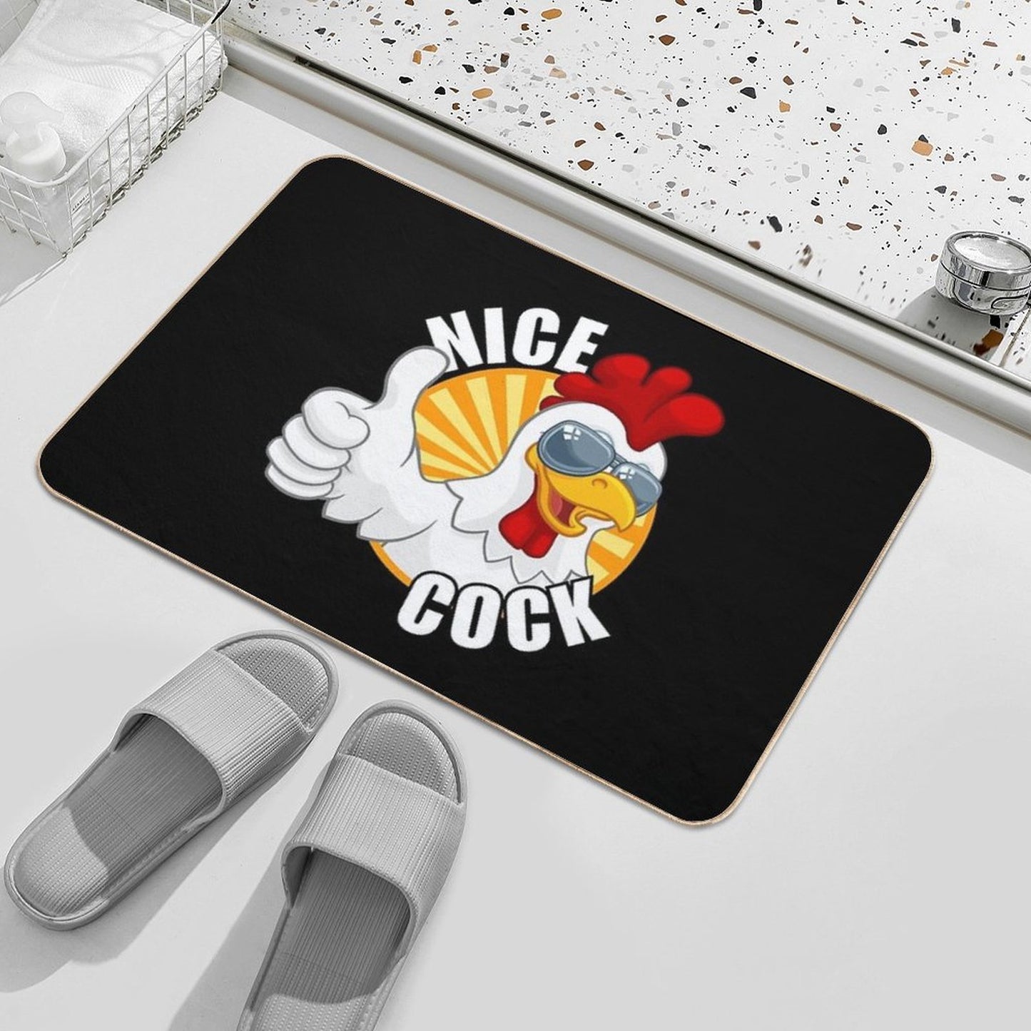 Nice Cock  Slip-Resistant Bath Mat