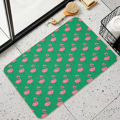 Campsite Flamingos  Easy Maintenance Bath Mat