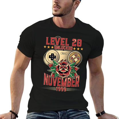 Level 20 20th Birthday T-shirt Gift Gamer November 1999  Affordable Price T-Shirt