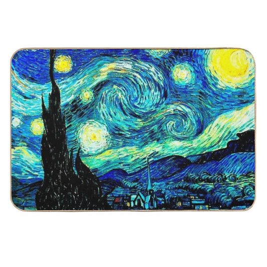 STARRY NIGHT Vincent Van Gogh Famous Painting Print  Dirt-Trapping Bath Mat