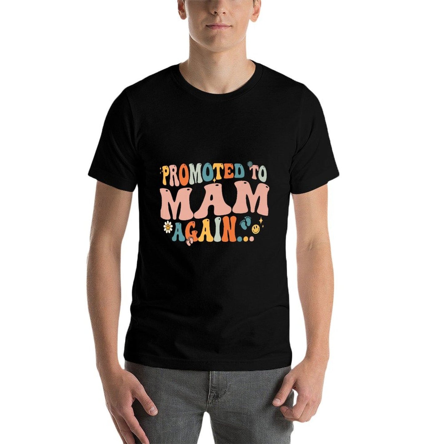 Groovy Promoted to Mam Again Fathers Day Premium  Oversized Silhouette T-Shirt