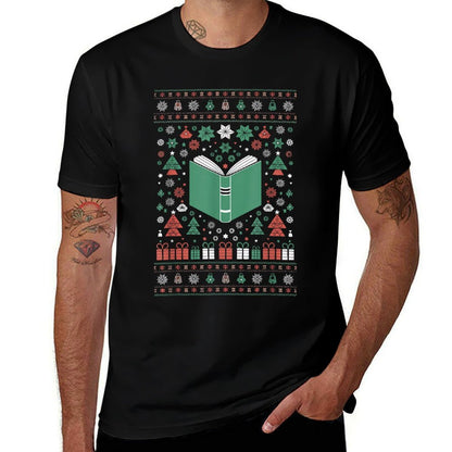Book Reading Ugly Christmas  Lightweight T-Shirt