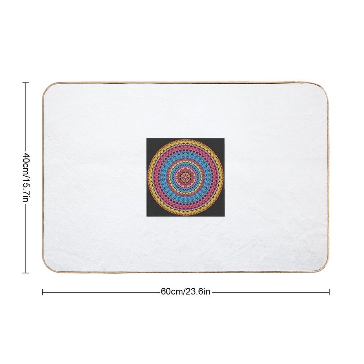 Festival of Radiance – Color Therapy Mandala for Joy, Unity & Celebration  Fade-Resistant Bath Mat
