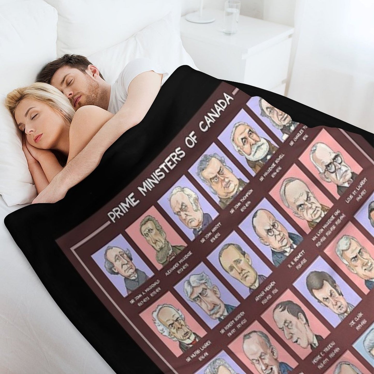 Canada's Prime Ministers (updated 2025) Easy Care Throw Blanket