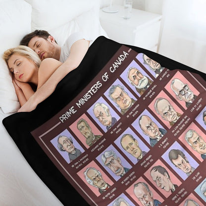 Canada's Prime Ministers (updated 2025) Easy Care Throw Blanket