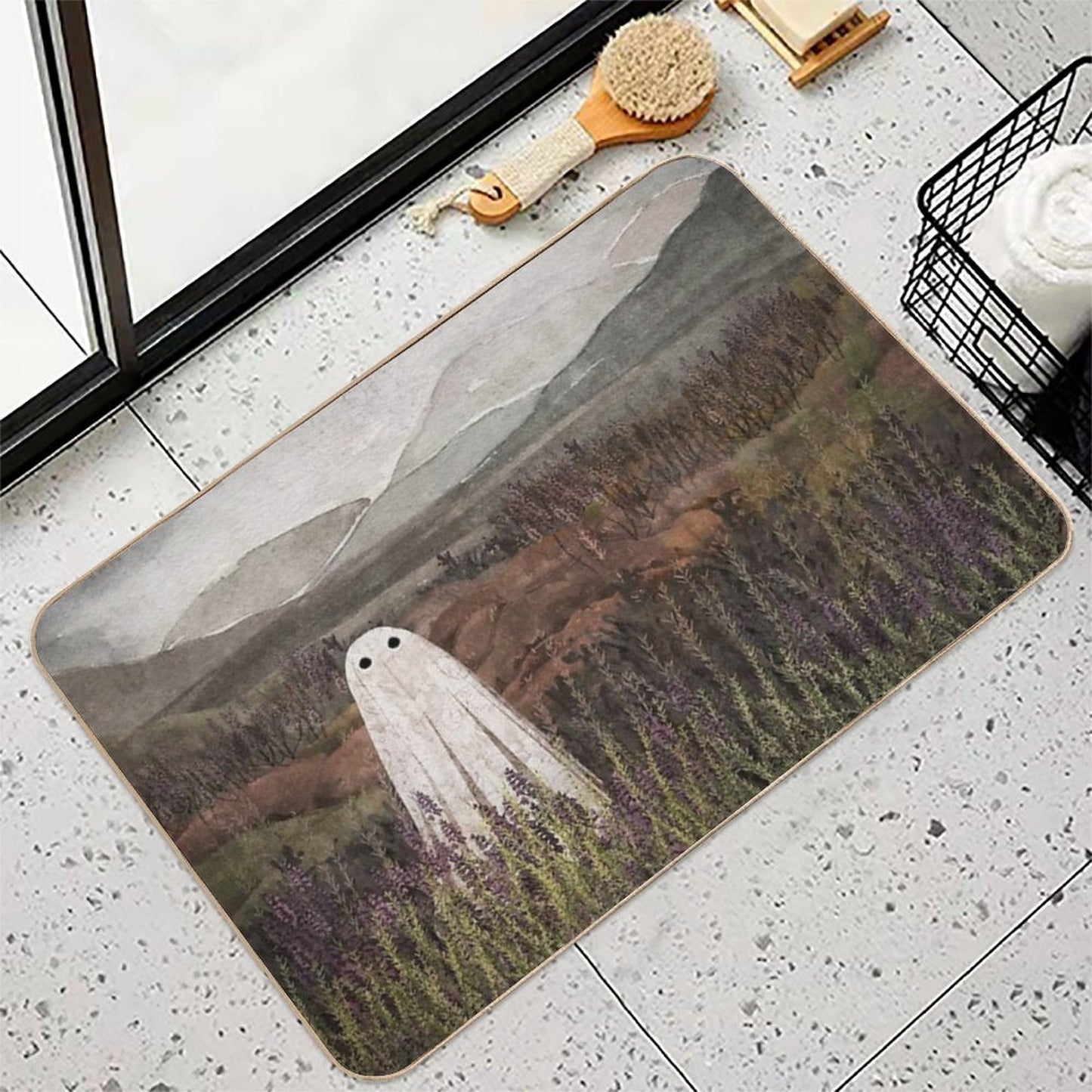 Heather Ghost  Non-Slip Bath Mat