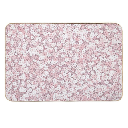 Falling White Sakura Cherry Blossom  Toxin-Free Bath Mat