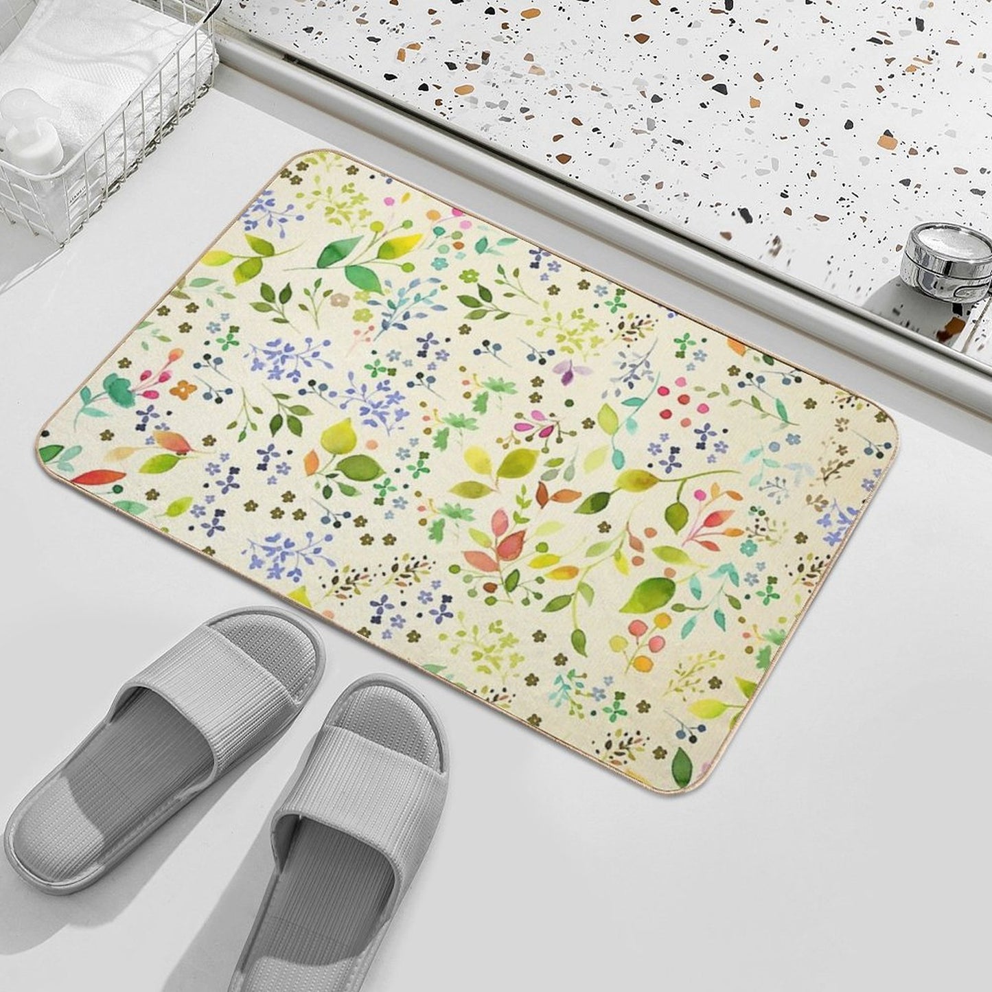 Little Floral Chintz Pattern  Anti-Trip Bath Mat