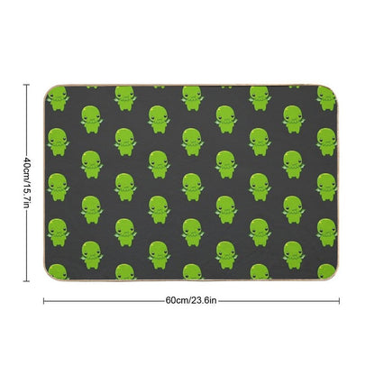 Chibi Cthulhu - The Green Monster  Pet-Safe Bath Mat