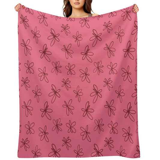 Daisy Whispers - Minimalist Leaf Pattern Compact Throw Blanket