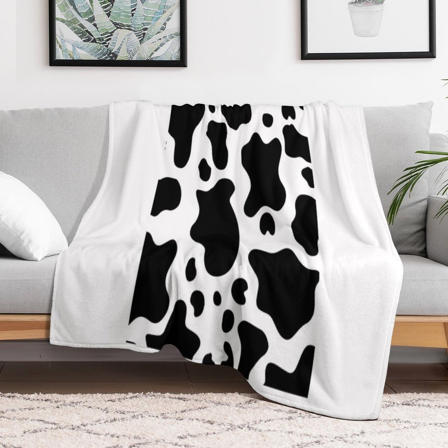 Cow Print Pattern Eco-conscious Throw Blanket