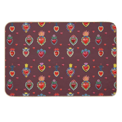 Mexican Sacred Hearts  Multi-Purpose Bath Mat