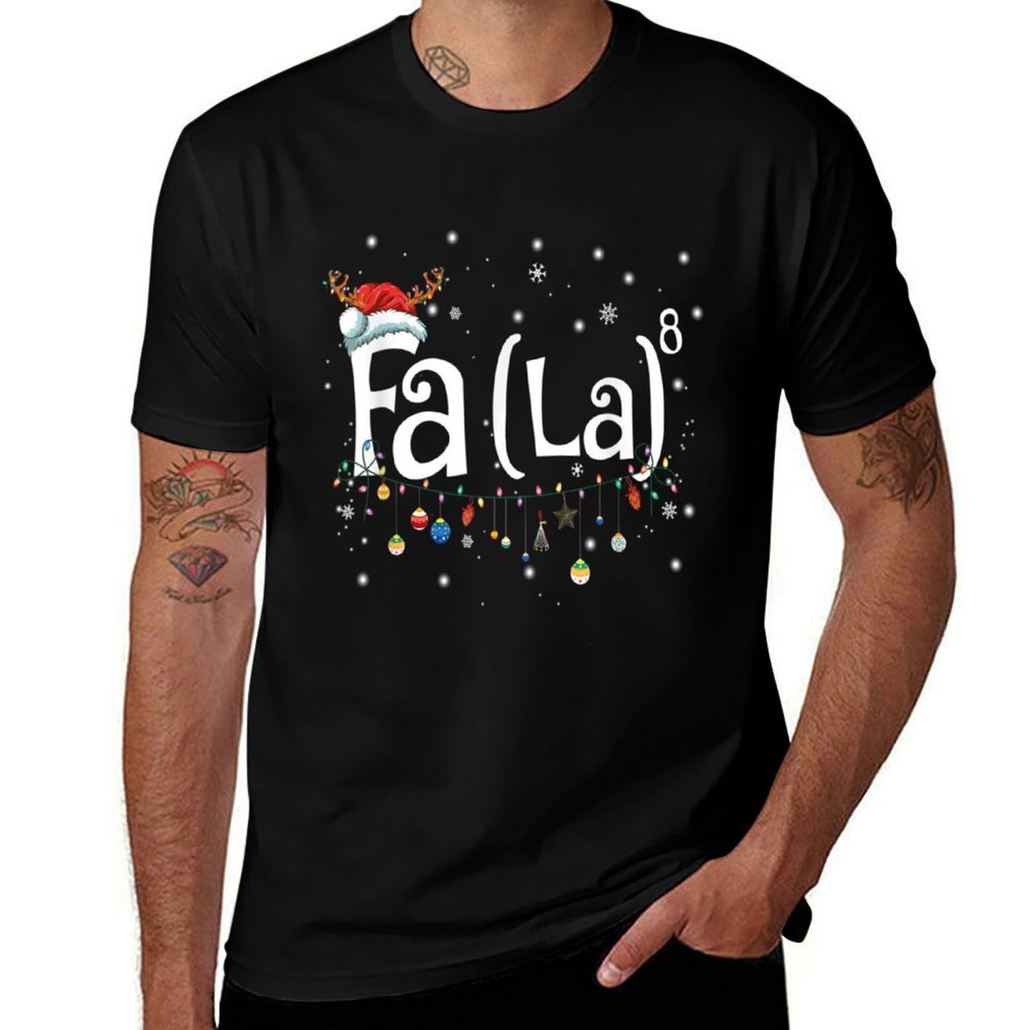 Fa (La)8 Funny Christmas Santa Fa La Math Gift  Graphic-printed T-Shirt