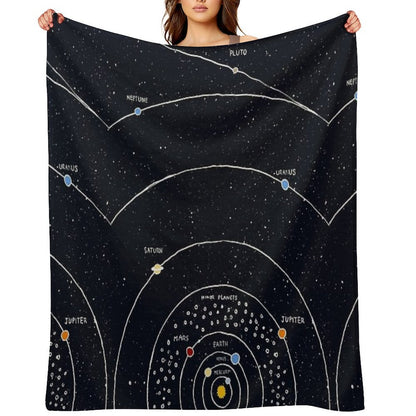 Solar System Lightweight Throw Blanket