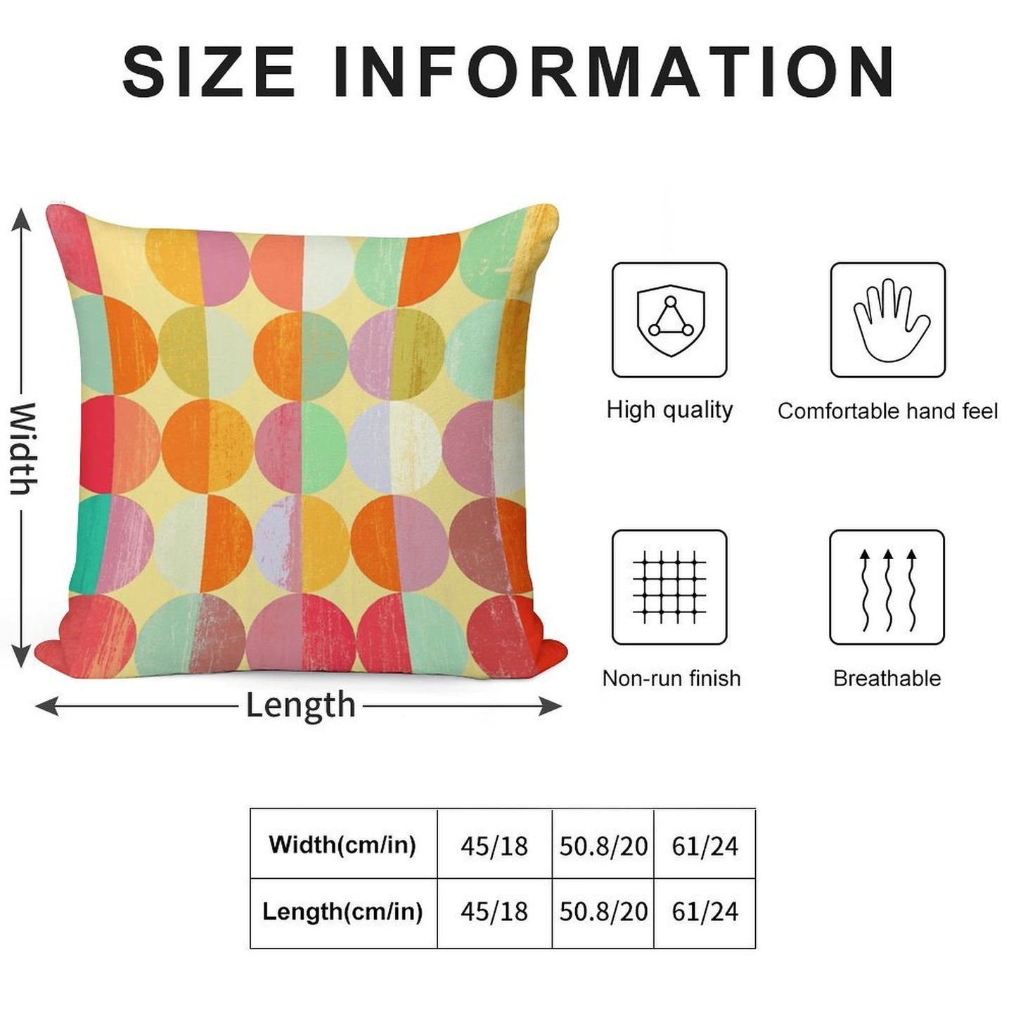 Sunrise Soft Short Plush Fabric Throw Pillow