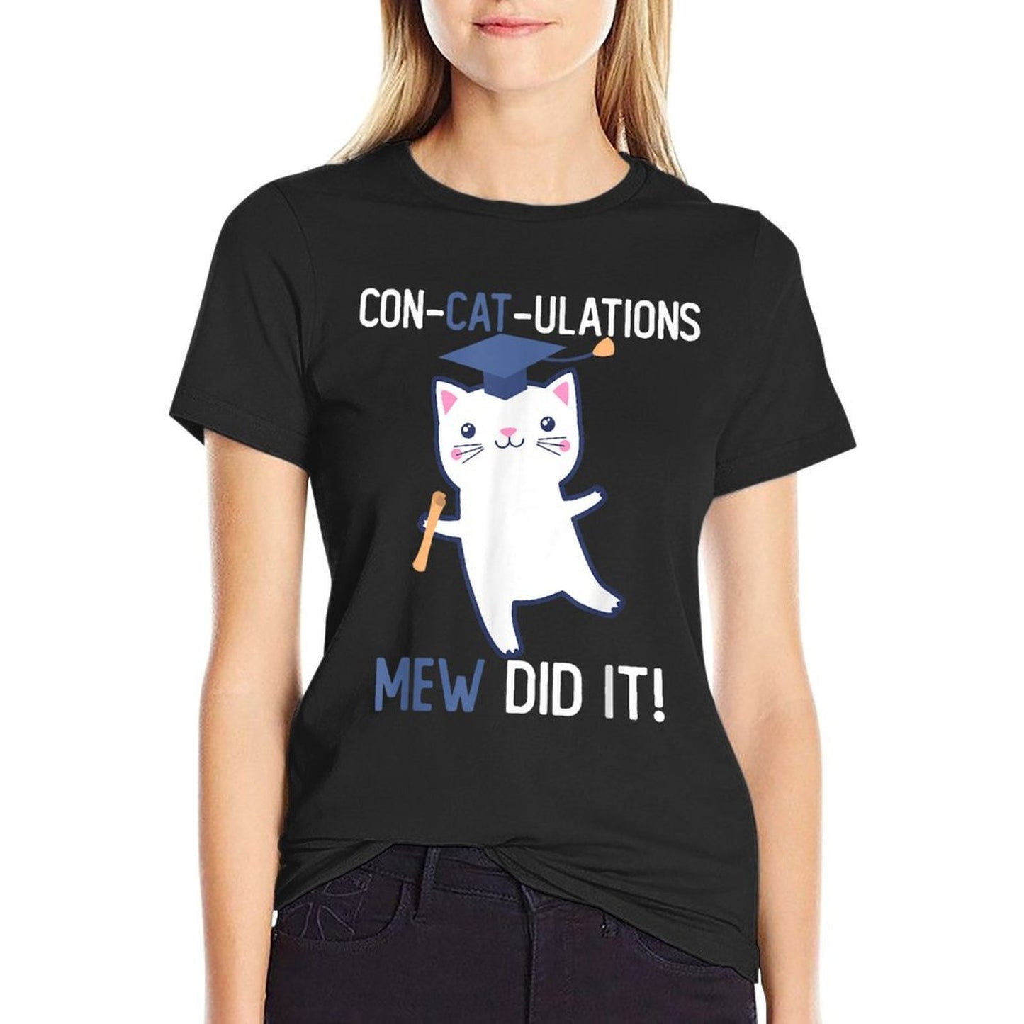 Class of 2025 Graduate Mew Did It Cat Lover Graduation Cats  Summer-ready Fabric T-Shirt