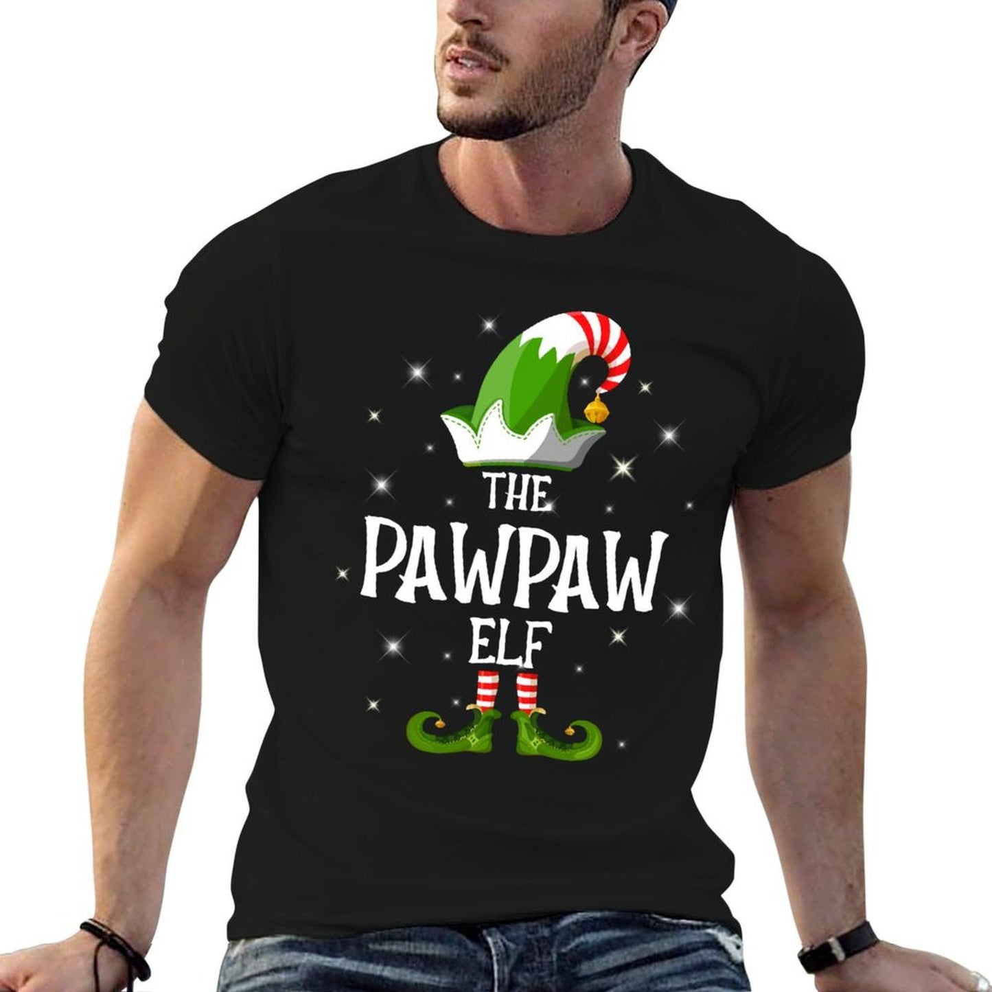 The PawPaw Elf Family Matching Group Christmas  Rolled Sleeves T-Shirt