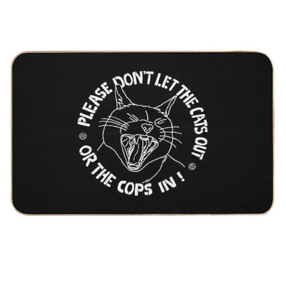 Don't Let The Cats Out Or The Cops in  Rapid-Drying Bath Mat