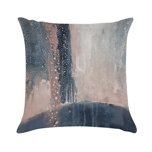 Pink Blue Abstract Soft Warmth Comfort Throw Pillow