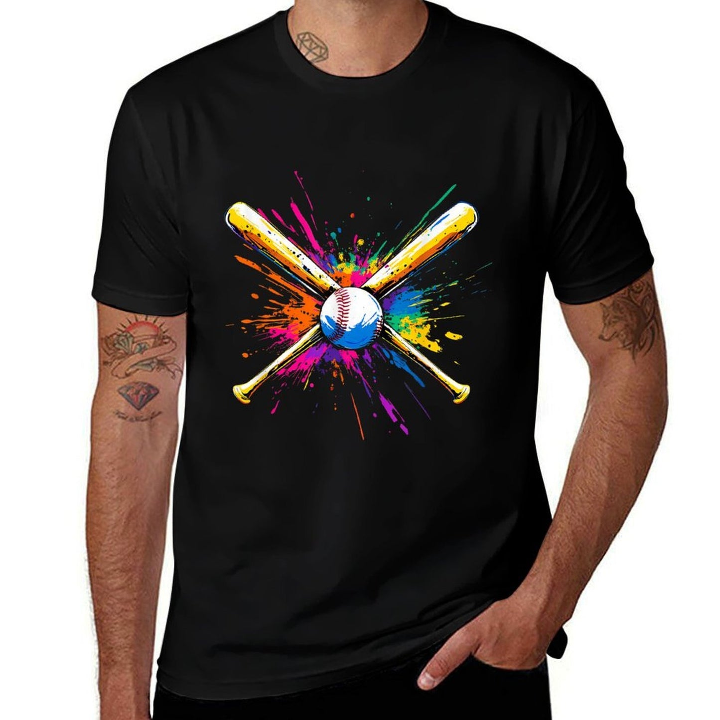 Colorful Baseball  Polyester Blend T-Shirt