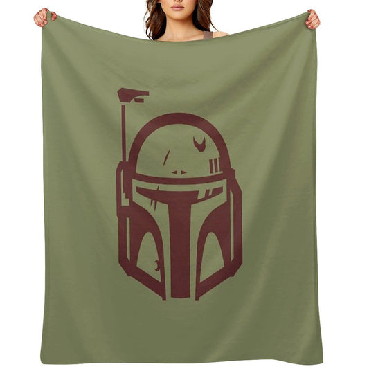 Boba Fett Helmet Minimal Wrinkle-free Throw Blanket