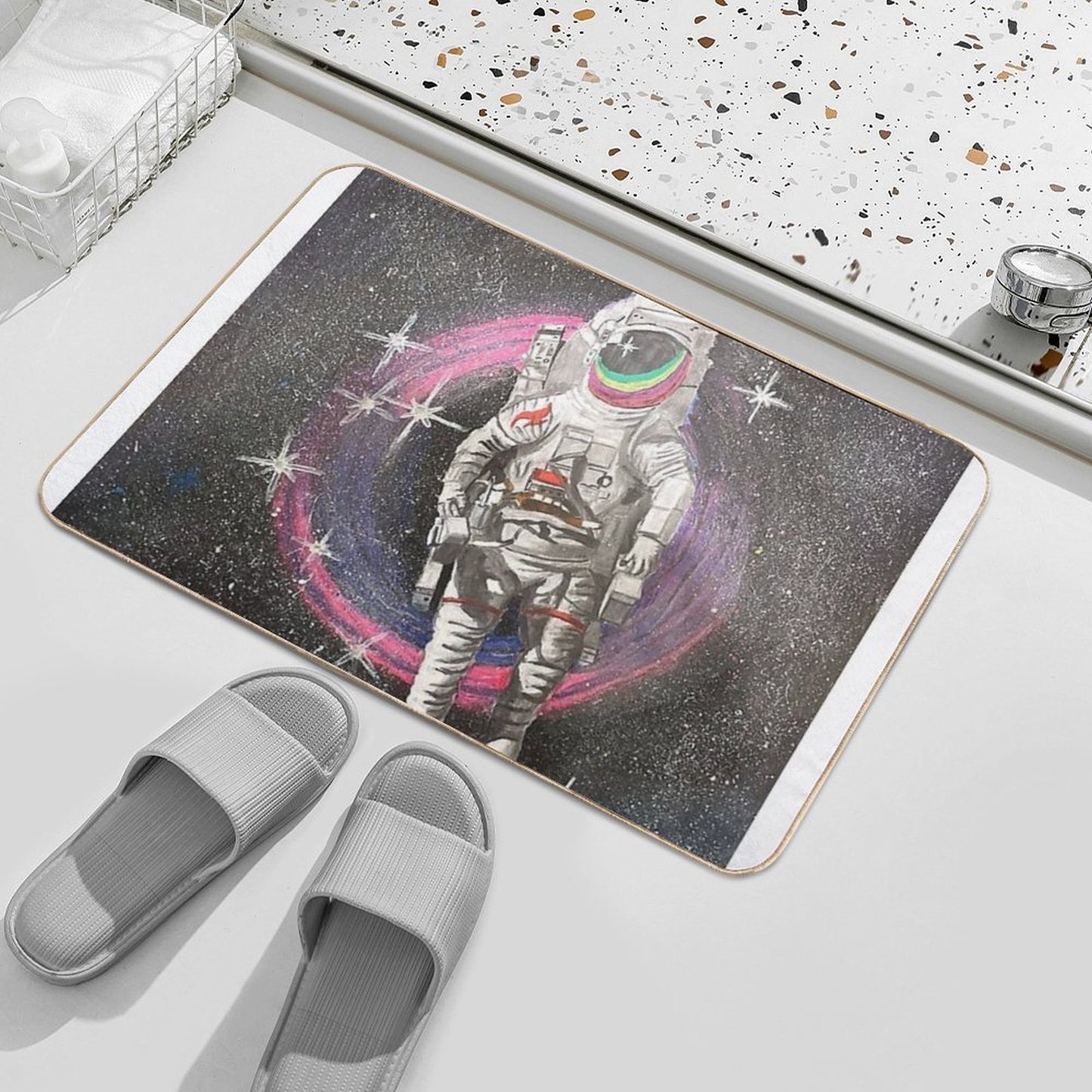 Flying Down The Black Hole  Eco-Friendly Bath Mat