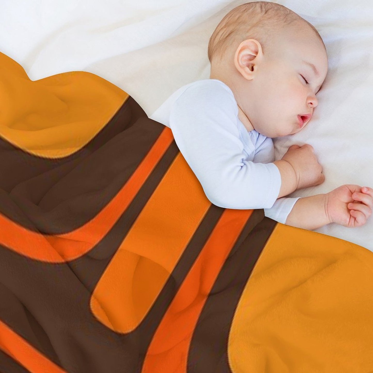 Palm Springs Retro Mid-Century Modern Abstract Pattern in 70s Brown And Orange Comfort Throw Blanket