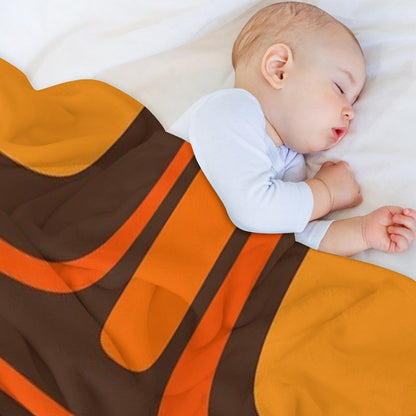 Palm Springs Retro Mid-Century Modern Abstract Pattern in 70s Brown And Orange Comfort Throw Blanket