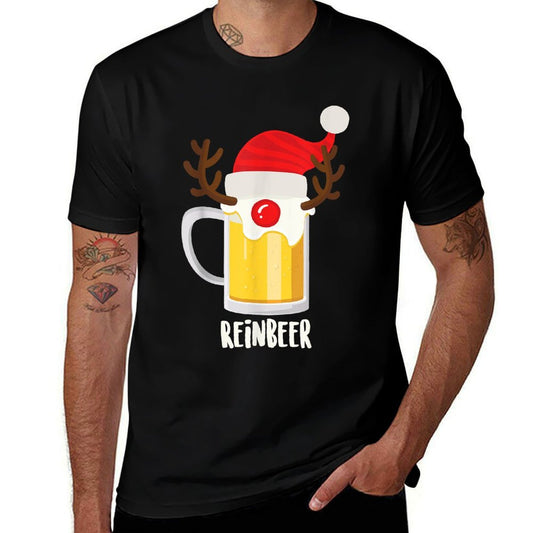 Reinbeer  Christmas Rudolph Alcohol Drinks Cool Gift  Cotton T-Shirt