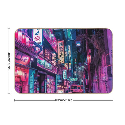 Magic of Cyberpunk Japan  Easy Maintenance Bath Mat