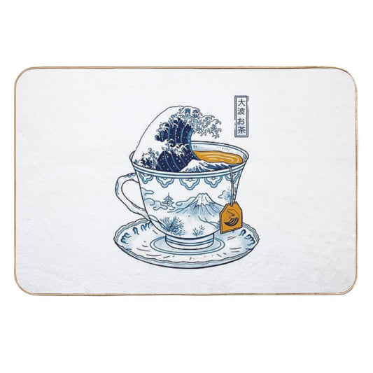 The Great Kanagawa Tea  Slip-Resistant Bath Mat
