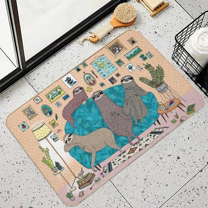 Lazy Sloths  Repositionable Bath Mat