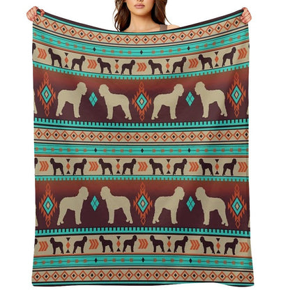 Boho Dogs  Lagotto Romagnolo Sunset Velvety-soft Throw Blanket