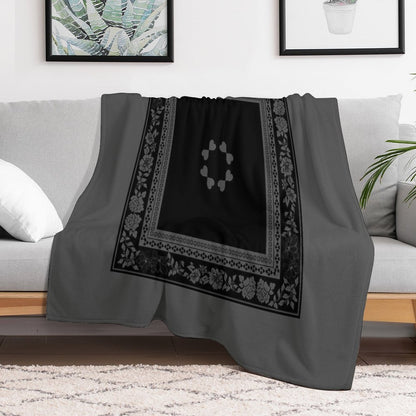 Love Garden Black & Grey Quick-dry Throw Blanket