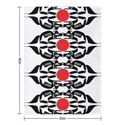 Coast Salish Wolf Shrink-resistant Throw Blanket