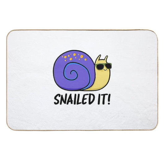 Snailed It Funny Snail Puns  Pet-Safe Bath Mat