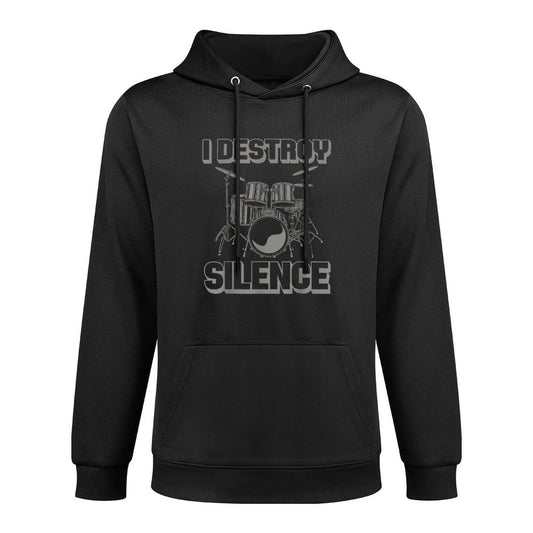 I Destroy Silence Funny Drummer Drum Player Music Pun Outfit Medium-Weight Fabric Hoodie