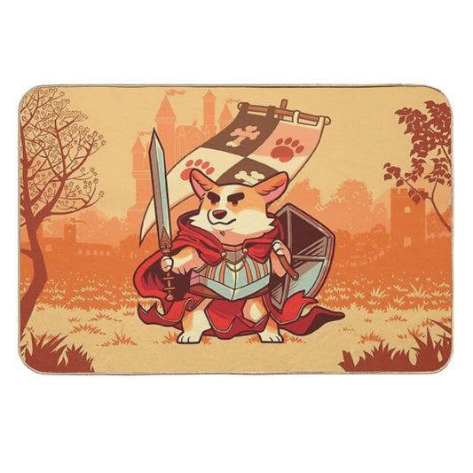 Corgi Knight  Rapid-Drying Bath Mat