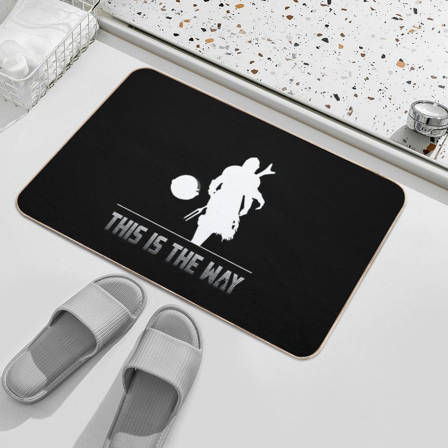 Mando Silhouette This Is The Way  Stain-Proof Bath Mat