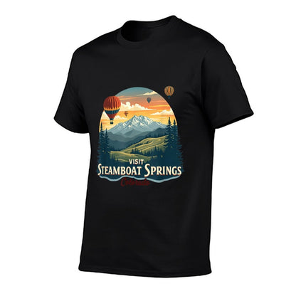 Steamboat Springs Colorado Skiing Sunset Hot Air Balloon  Classic T-Shirt