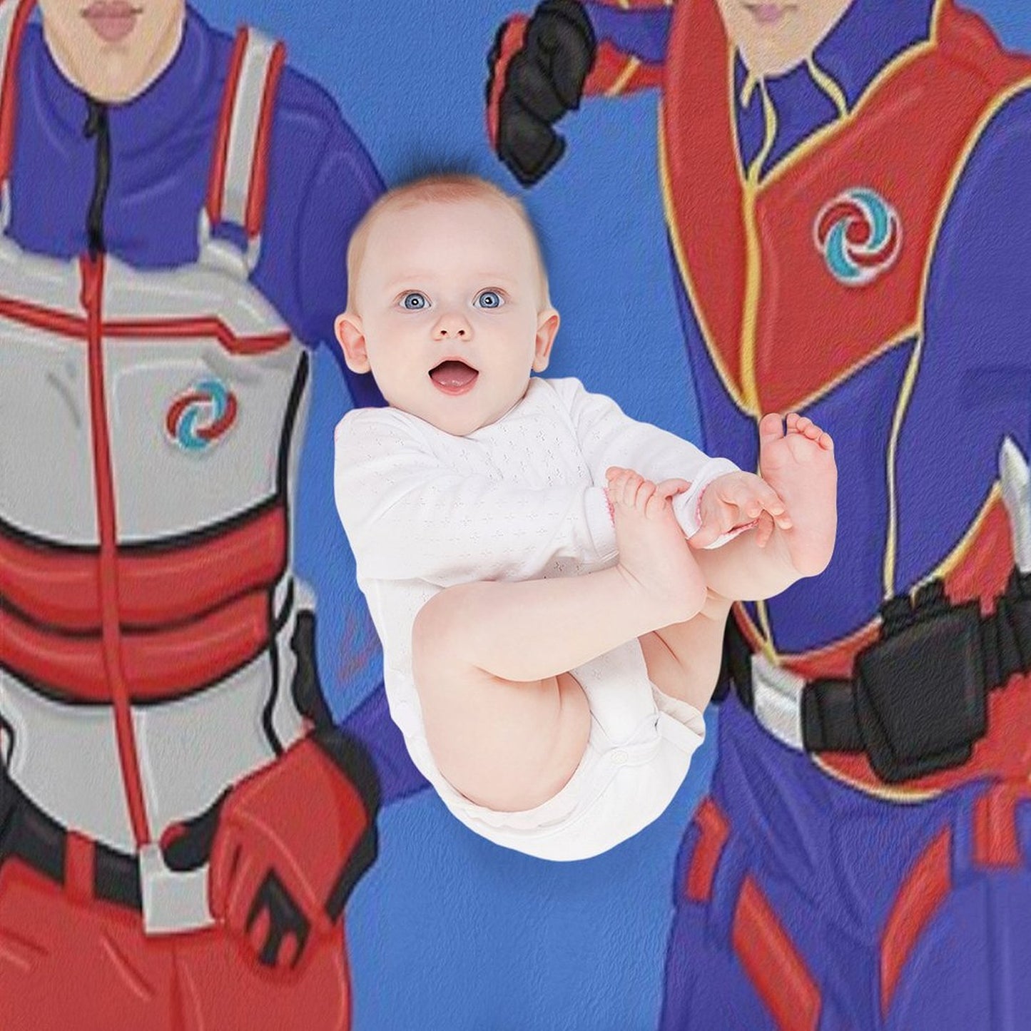 Captain Man And Kid Danger - Heroic Digital Eco-conscious Throw Blanket
