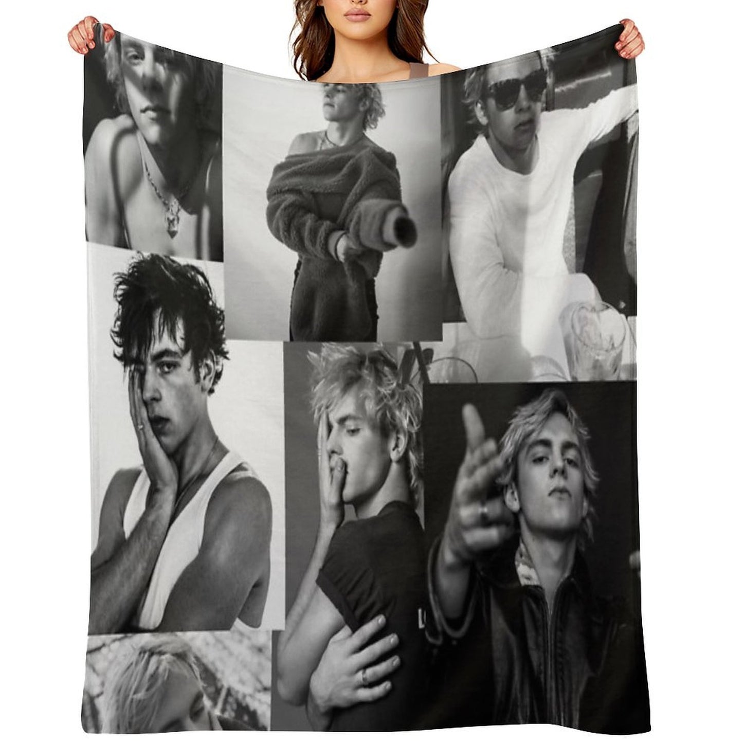Ross Lynch Collage Eco-conscious Throw Blanket